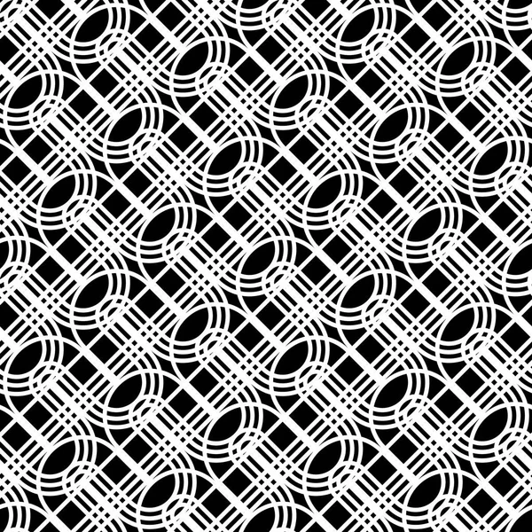Conception Motif Grille Monochrome Sans Couture Lignes Abstraites Fond Texturé — Image vectorielle