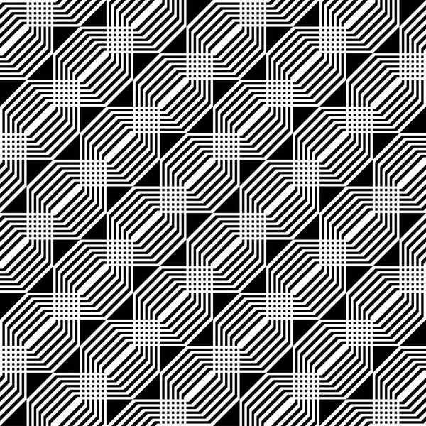 Ontwerp Naadloos Monochroom Geometrisch Patroon Abstracte Achtergrond Vectorkunst — Stockvector