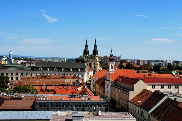 Panorama View Van Trnava Historische Binnenstad Met Sint Nicolaaskerk Slowakije — Stockfoto