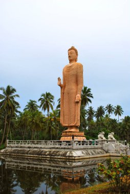 Peraliya, Sri Lanka - 23 Aralık 2014: Buda heykelinin Pe