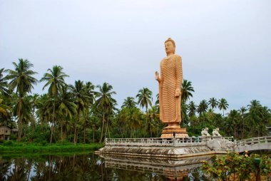 Peraliya, Sri Lanka - 23 Aralık 2014: Buda heykelinin Pe