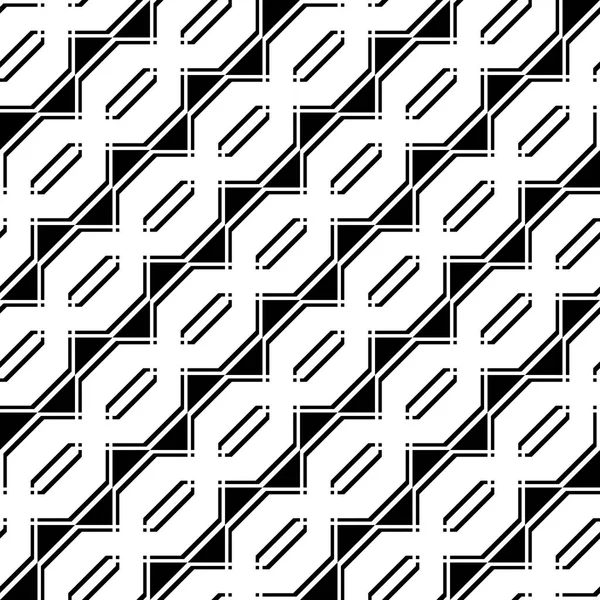 Diseño inconsútil patrón geométrico monocromo — Vector de stock