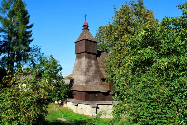 Biserica veche de lemn din Hervartov, cartierul Bardejov, Presov re — Fotografie, imagine de stoc