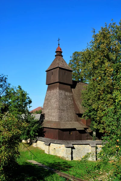 Biserica veche de lemn din Hervartov, cartierul Bardejov, Presov re — Fotografie, imagine de stoc