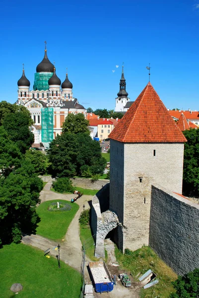 Tallinn, Estland - 22 juli 2012: De weergave van de historische oude — Stockfoto