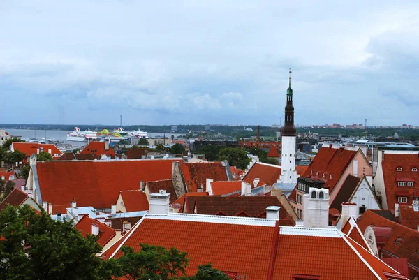 De weergave van het oude historische centrum van Tallinn, Estland — Stockfoto