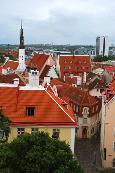 Tallinn, Estland - 23 juli 2012: De weergave van de historische oude — Stockfoto