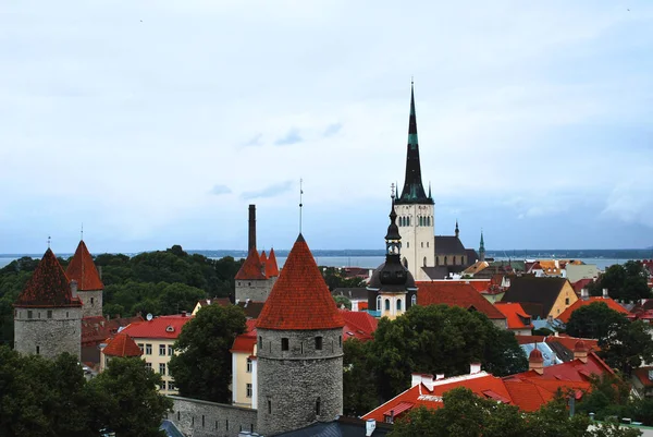 De weergave van het oude historische centrum van Tallinn, Estland — Stockfoto