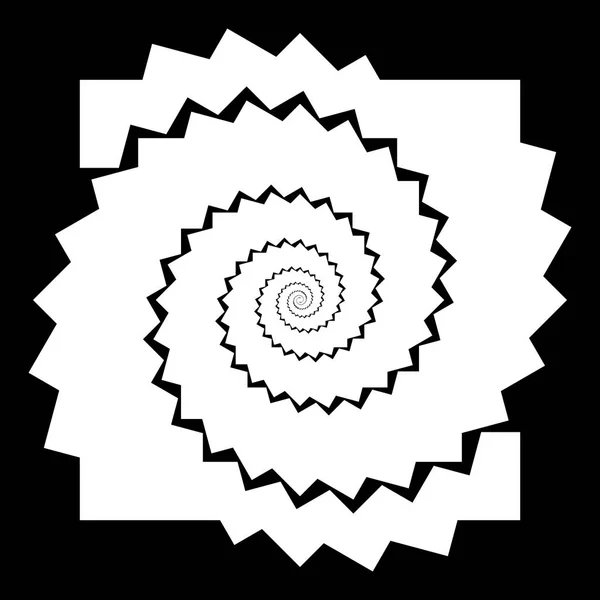 Design monokrom spiral rörelse illusion bakgrund — Stock vektor