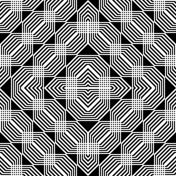 Design motif géométrique monochrome sans couture — Image vectorielle