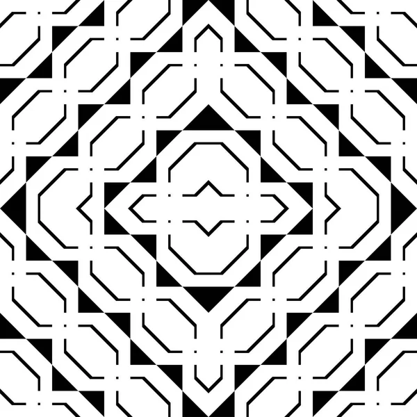 Diseño inconsútil patrón geométrico monocromo — Vector de stock