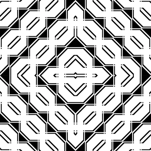 Diseño inconsútil patrón geométrico monocromo — Vector de stock