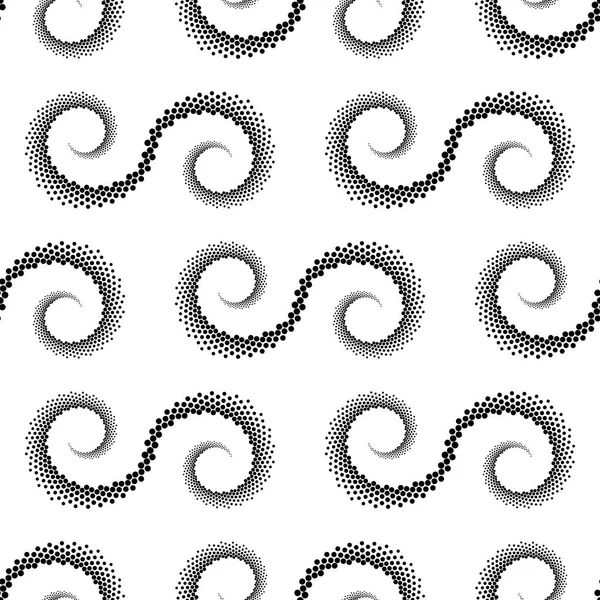 Design seamless spiral dots backdrop — Stock Vector