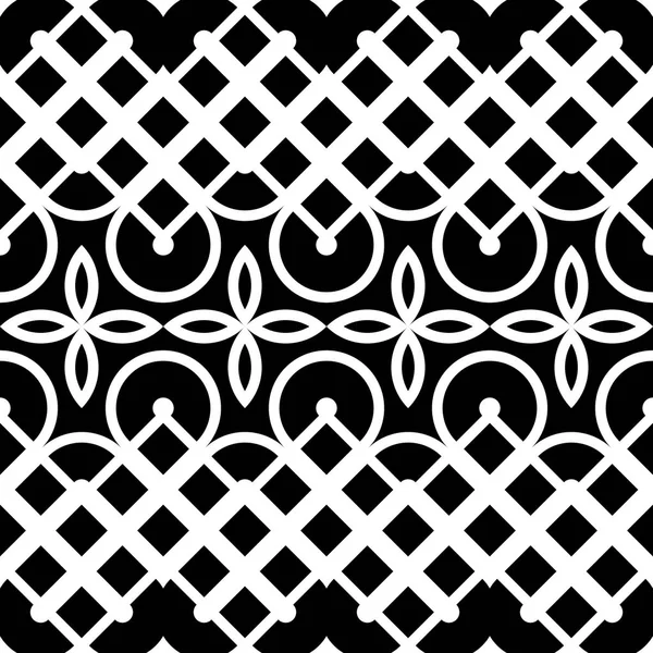 シームレスなモノクロ装飾的なパターンを設計 — ストックベクタ