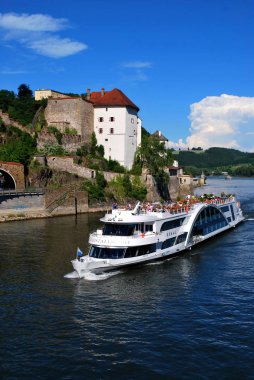 Passau, Bavaria, Almanya-08 Haziran 2014: Histor görünümü