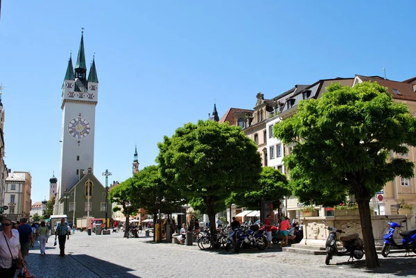 Straubing, Beieren, Duitsland-07 juni 2014: de gotische stad Tow — Stockfoto