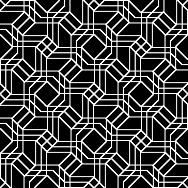 Diseño inconsútil patrón geométrico monocromo — Vector de stock