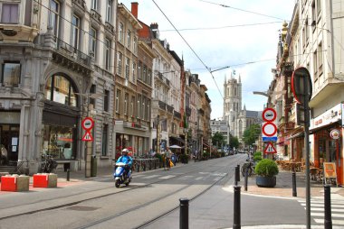 Gent, East Flanders, Belçika - 18 Temmuz 2018: Tarihi ci
