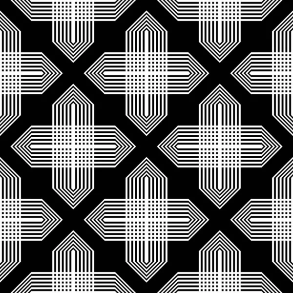 Design motif géométrique monochrome sans couture — Image vectorielle