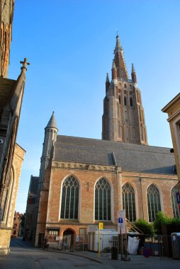 Bruges, West Flanders, Belçika - 20 Temmuz 2018: Ou Kilisesi