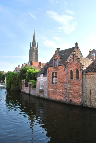 Bruges, Batı Flanders tarihi şehir merkezinin görünümü,