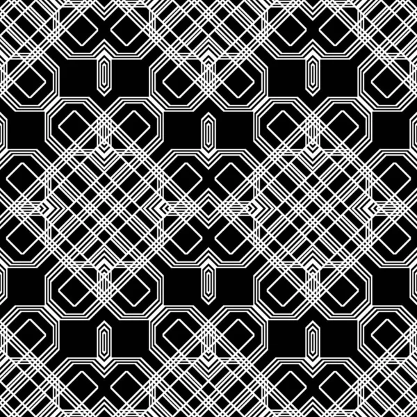 Diseño inconsútil patrón geométrico monocromo — Vector de stock