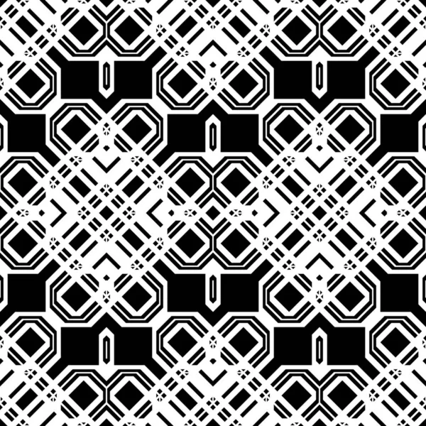 Diseño inconsútil patrón geométrico monocromo — Vector de stock