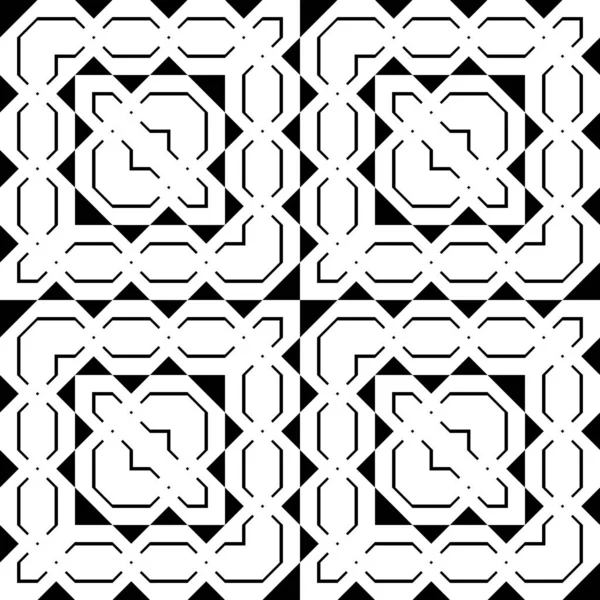 Diseño inconsútil patrón geométrico monocromo — Vector de stock