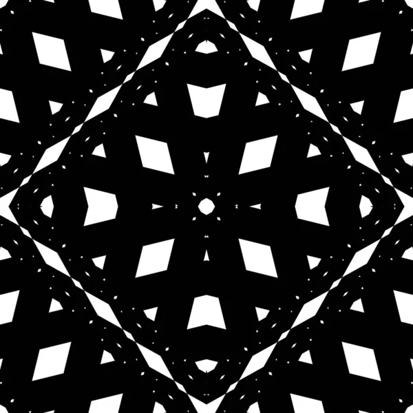 デザイン シームレスな白黒幾何学模様 抽象的な背景の格子します ベクター アート — ストックベクタ