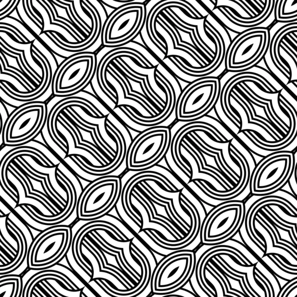 Design motif entrelacé monochrome sans couture — Image vectorielle