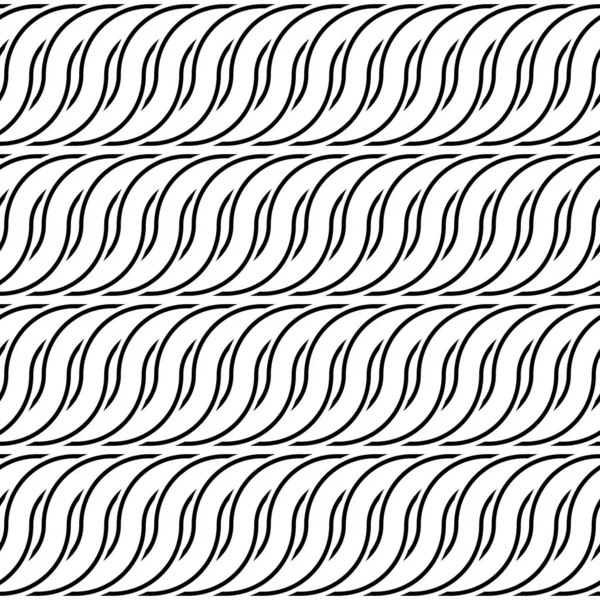 디자인 완벽 한 흑백 흔들며 패턴 — 스톡 벡터