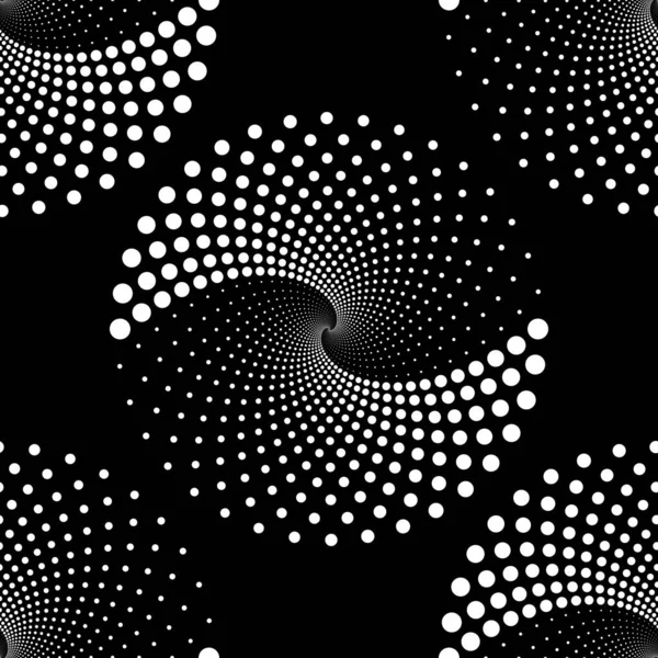 Design seamless spiral dots backdrop — Stock Vector