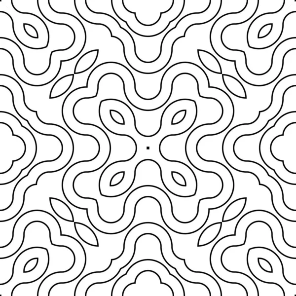 Diseño inconsútil patrón decorativo monocromo — Vector de stock