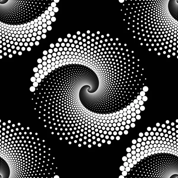 Conception sans couture spirale points toile de fond — Image vectorielle
