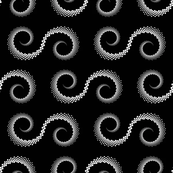 Design seamless spiral dots backdrop — Stock Vector