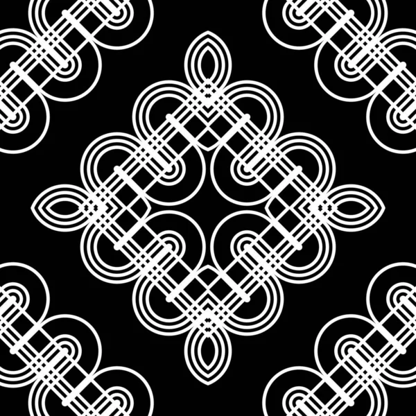 Diseño inconsútil patrón decorativo monocromo — Vector de stock