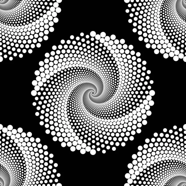 Conception sans couture spirale points toile de fond — Image vectorielle