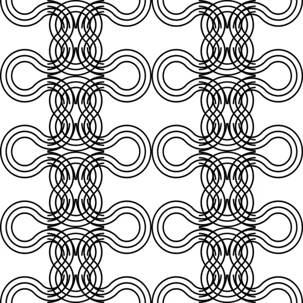Diseño inconsútil patrón de trenza decorativa monocromática — Archivo Imágenes Vectoriales