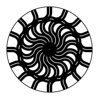 Monokrom dekoratif daire ögesi tasarla