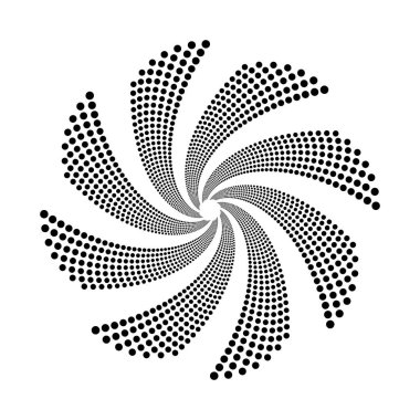 Arkaplanda spiral noktalar tasarla. Soyut tek renkli arkaplan. Vektör-sanat çizimi. Eğim yok
