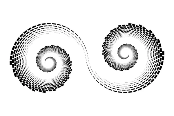 Projeto Espiral Pontos Fundo Fundo Monocromático Abstrato Ilustração Arte Vetorial — Vetor de Stock