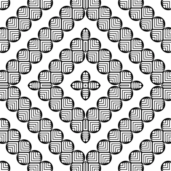 Design Seamless Geometric Pattern Abstract Monochrome Lacy Background Vector Art — Stock Vector
