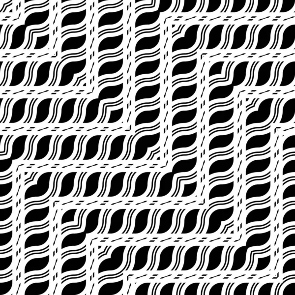 Diseña Patrón Zigzag Monocromo Sin Costuras Fondo Entrelazado Abstracto Arte — Vector de stock