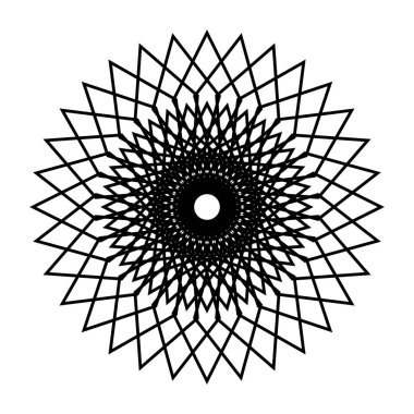 Tek renkli dekoratif kar tanesi elementi tasarla. Soyut ızgara arkaplanı. Vektör sanatı illüstrasyonu