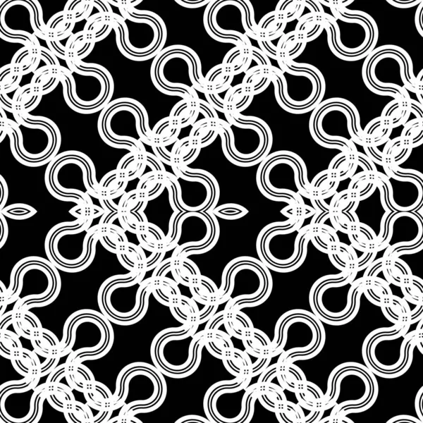 Design Senza Cuciture Modello Zig Zag Astratto Sfondo Pizzo Monocromatico — Vettoriale Stock