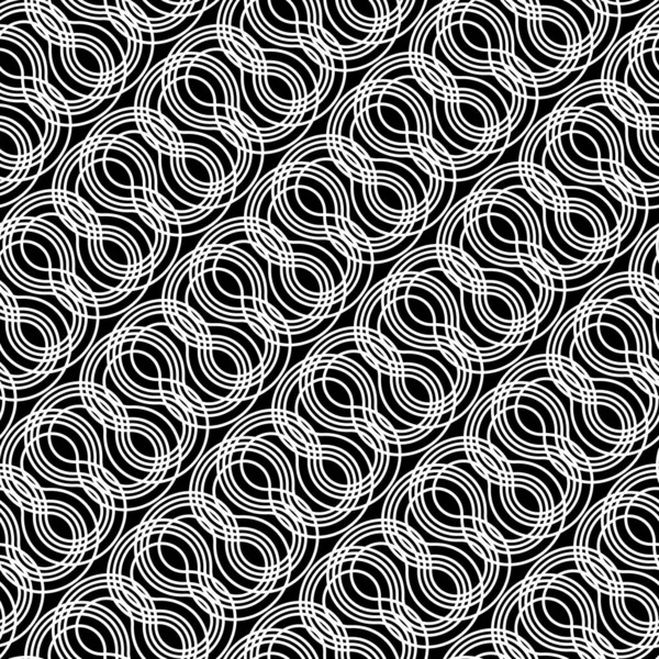 シームレスなモノクロジグザグパターンを設計します 抽象的なインターレースの背景 ベクトルアート — ストックベクタ