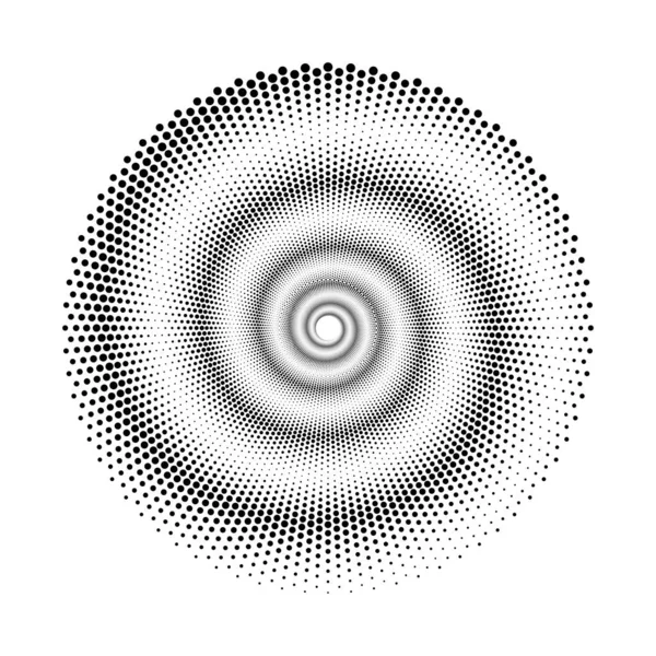 Projektowanie Spiralne Kropki Tła Abstrakcyjne Monochromatyczne Tło Ilustracja Wektora Sztuki — Wektor stockowy
