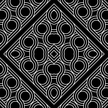 Kusursuz geometrik desen tasarla. Soyut monokrom elmas arkaplan. Vektör sanatı