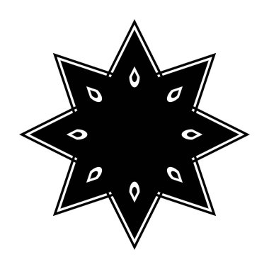 Tek renkli dekoratif kar tanesi elementi tasarla. Soyut zemin. Vektör sanatı illüstrasyonu