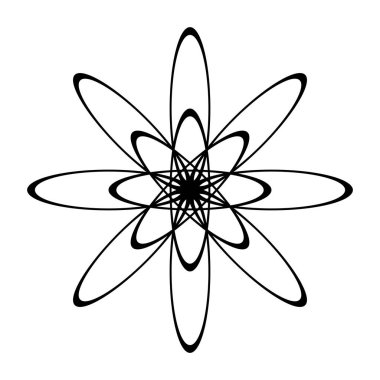 Monokrom dekoratif daire elementi tasarla. Soyut ızgara arkaplanı. Vektör sanatı illüstrasyonu